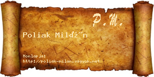 Poliak Milán névjegykártya